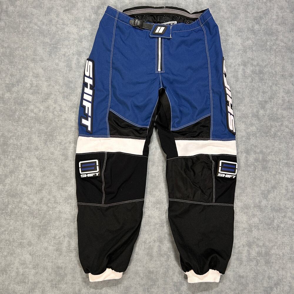 Shift Advanced Racing Technology Motocross Pants Mens 34 Blue Black MX Dirt Bike